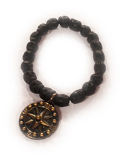 Angel Court Black Bead Compass Bracelet