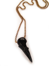 Angel Court Small Raven Skull Necklace