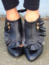 Ashes and Empires: Gizelle Ruffly Spats - Grey Herringbone