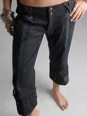 Buddhaful Malkuth Denim Capris - Black and Blue
