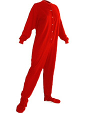 GrownUp Footie Pajamas - Red Jersey