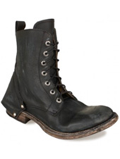 Bed Stu Bragg Boot - Black Washed Scratched