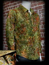 Couture: Long Sleeve Emerald Batik Shirt