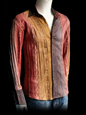 Couture: Long Sleeve Rust Striped Shirt
