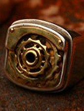 Dax Savage Americhanical Gear Ring - Silver/Brass