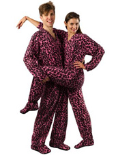 Pink Leopard Footie Pajamas