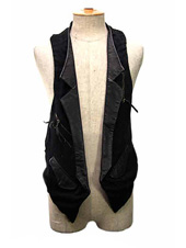 14th Addiction Leather and Linen Vest