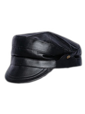Jan Hilmer Leather Fin Hat - Black