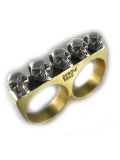 Jungle Tribe Silver Skull Brigade Brass Knuckle Ring