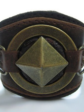 Jungle Tribe: Steam Punk Pyramid Cuff - Brown or Black