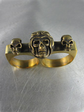 Jungle Tribe Skull Pilot Brass Knuckle Ring