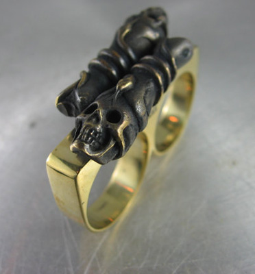 Jungle Tribe Serpent Bones Brass Knuckle Ring