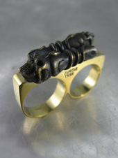 Jungle Tribe Serpent Bones Brass Knuckle Ring