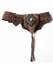 Jungle Tribe: Lotusesque Leather Stone Belt Bag