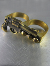 Jungle Tribe Pistol Whipped Brass Knuckle Ring