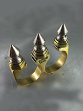 Jungle Tribe Triple Spike Brass Knuckle Ring
