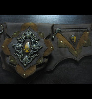 Jungle Tribe Brass Butterfly Belt - Brown