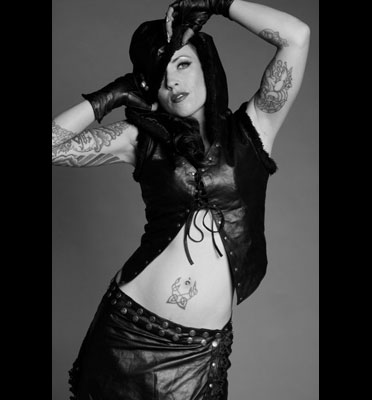 Miss Be Black Leather Hoodie