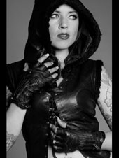 Miss Be Black Leather Hoodie