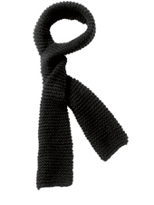 Black Fluffy Knit Scarf