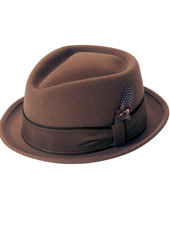 Men's Wool Felt Fedora - Brown, Grey or Black