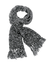 Black and White Heathered Scarf