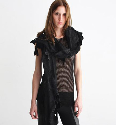 Skingraft Distressed Leather Scarf