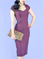 Stop Staring Pleated Dress Eggplant