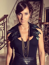 Sweet Evie Feather Shawl with Chains