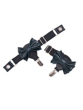 Wild Card Leather Bow Garters - Pair