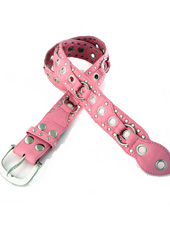 Heavy Belt - Pink Leather / Silver Hardware