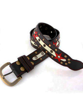 Rockstar Belt - BLACK Belt /RED Stars