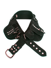 Wild Card Pyramid Rider Belt - Kohl Black/Gold