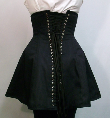 26 Ava Corset Skirt Black Pinstripes