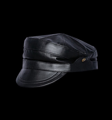 Jan Hilmer Leather Fin Hat - Black