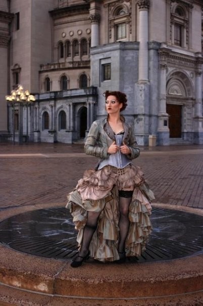 Amanda Palmer rocking a handmade Delicous Corset and custom Skingraft Designs