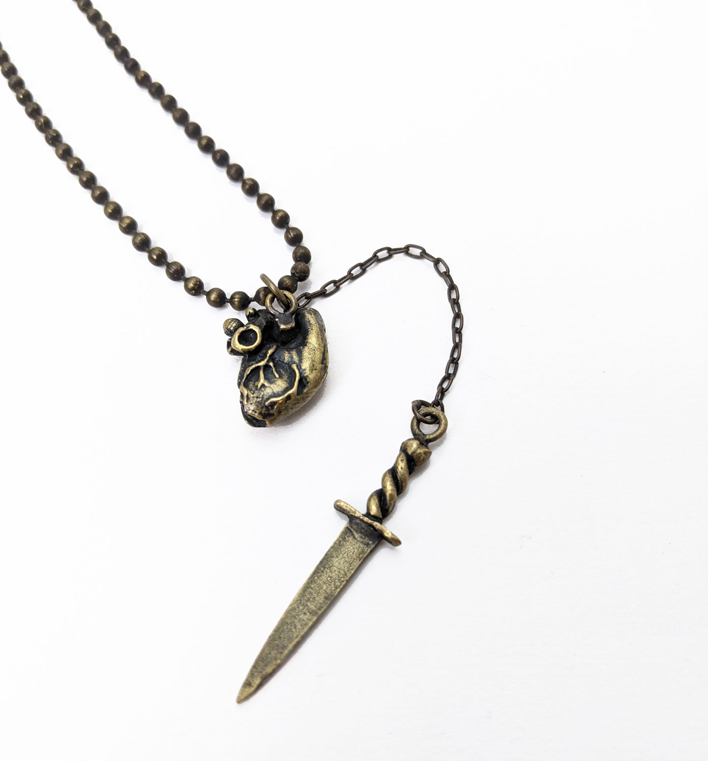 Cartography Dagger In Heart Necklace Delicious Boutique