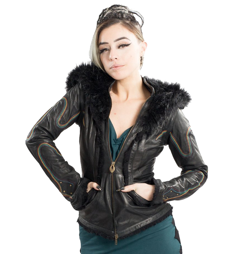 rainbow biker jacket