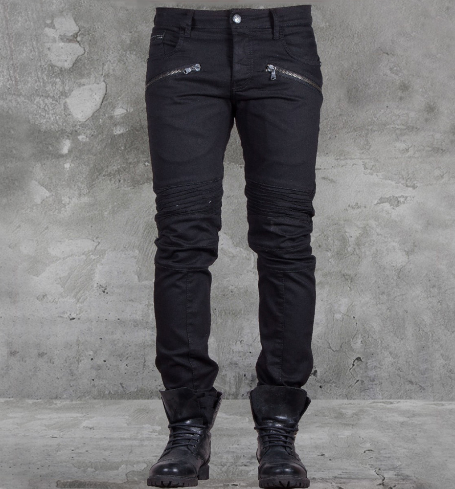 Black Denim Moto Jeans : Delicious Boutique