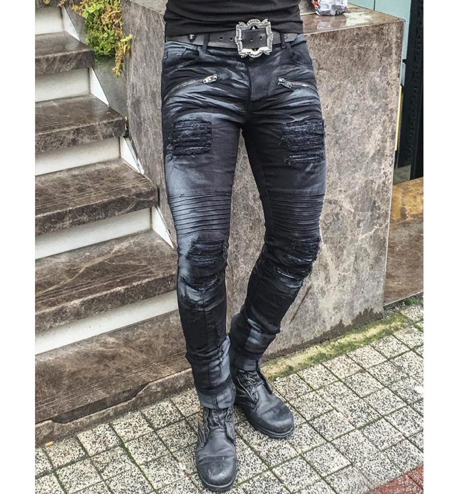 leather moto jeans